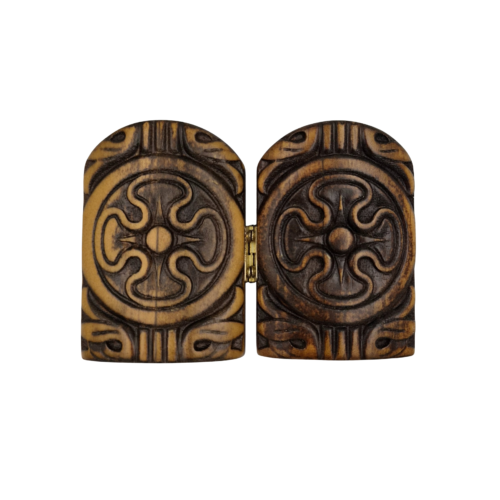 Orthodox wooden diptych – Mother of God of Tenderness - Image 3