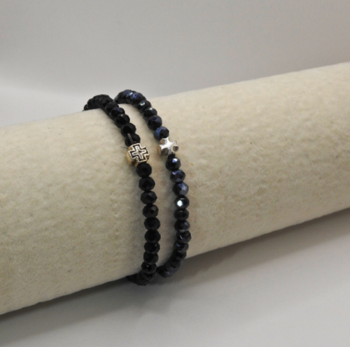 Beaded Faith Bracelet – Assorted Colors with Cross or Icon