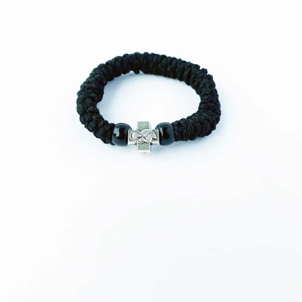 Prayer Rope Bracelet: Elastic - BLACK - size small