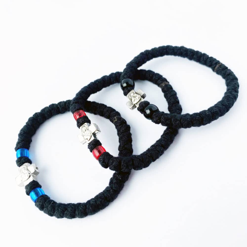 Prayer Rope Bracelet: WOOL - BLACK