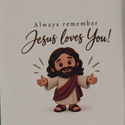 Alternative view of Jesus loves you stickers