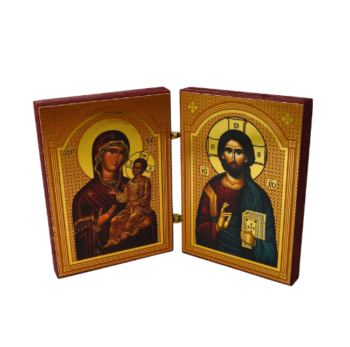 Double Icon Plaque – Jesus Christ & Mother Mary
