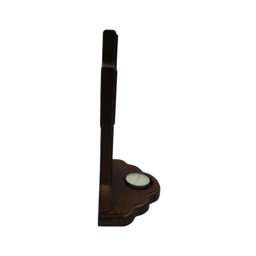 Alternative view of Wooden Crucifix with candle holder