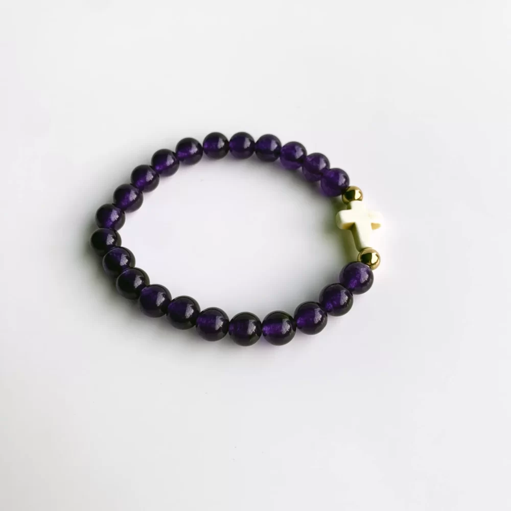 Bracelet with cross - Black