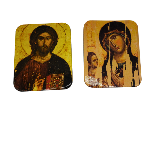 Religious icon magnet featuring Jesus Christ or Mother Mary