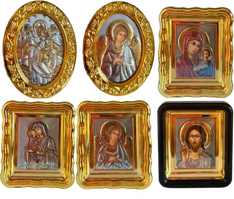 Beautiful detailed mini Christian icons with stand for prayer corner or desk