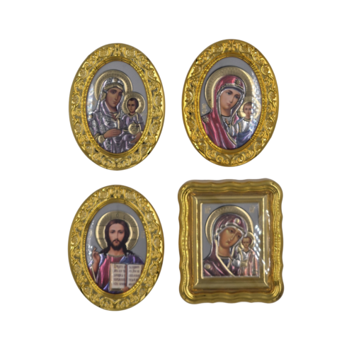 Beautiful detailed mini Christian icons with stand for prayer corner or desk